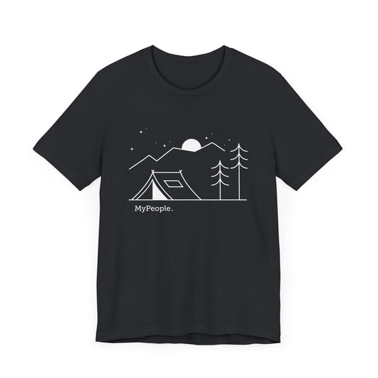 MyPeople Tent Camping Tee - Unisex Jersey Short Sleeve Shirt